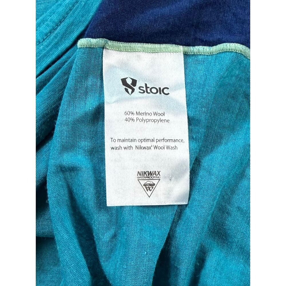 Stoic Merino Wool Base Layer Top Women’s Size Large Blue Long Sleeve Thumbholes - Picture 10 of 10